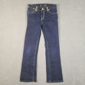 COOGI Jeans Girls Youth Size 12 Blue (25x26)‎ Embroidered Detailed Denim